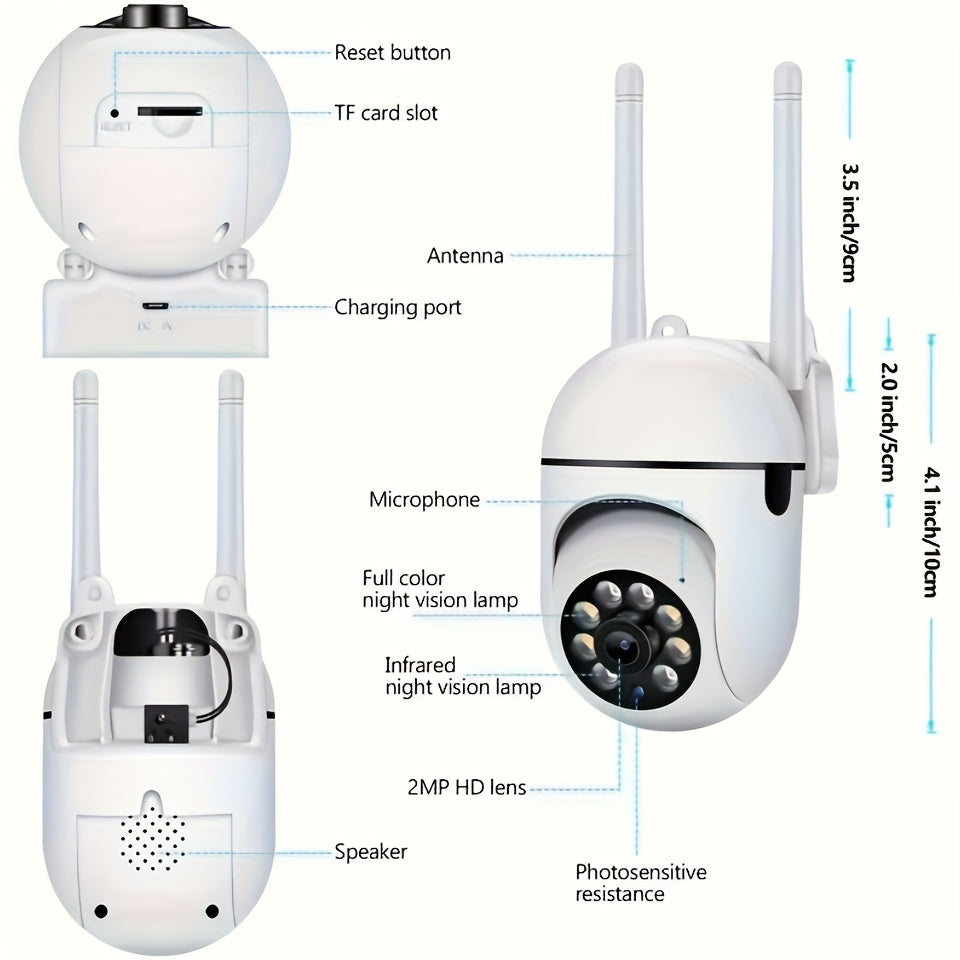 360  Wireless Camera Outdoor -WiFi Night Vision Cam HD 1080P 
Home Security System