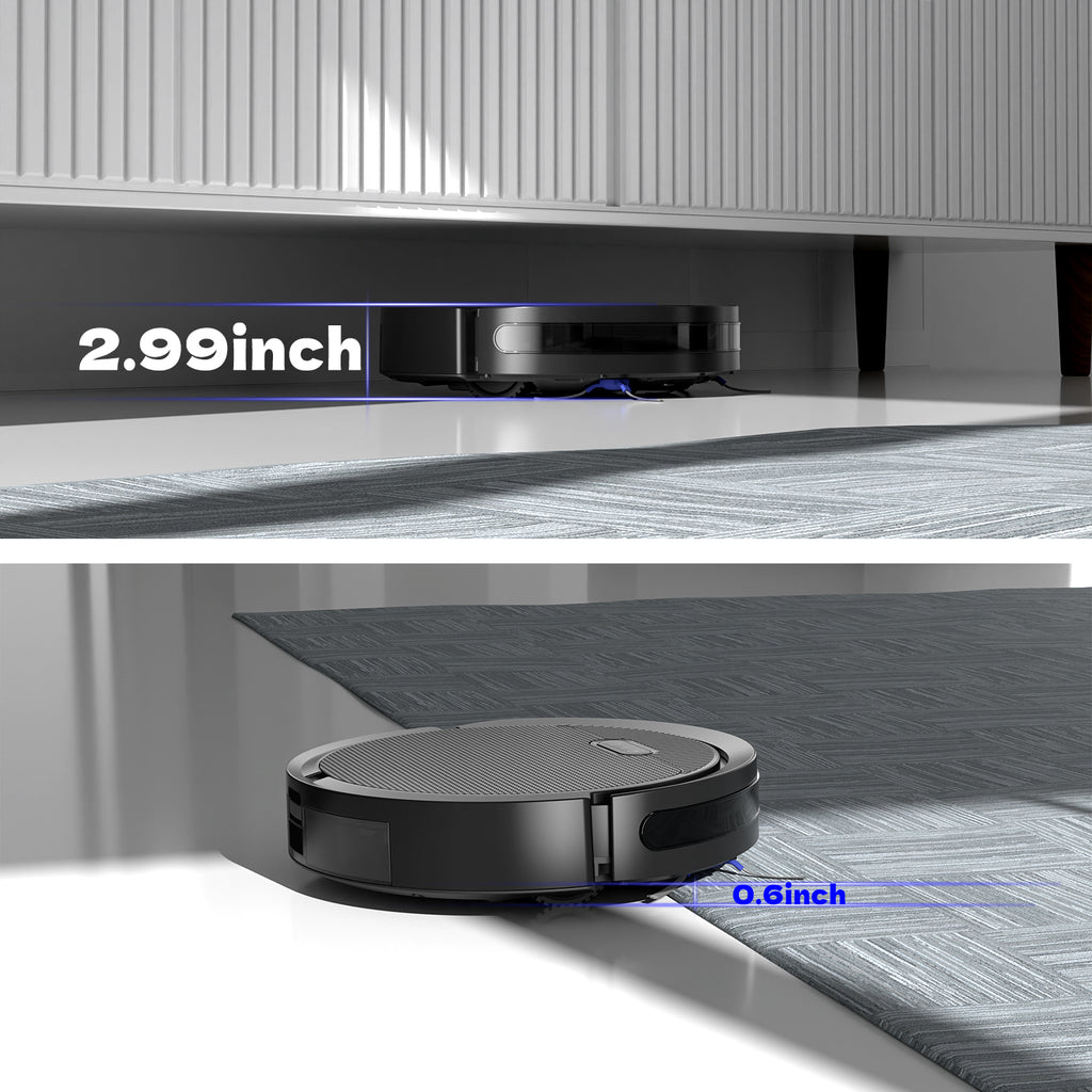 Robot Vacuum And Mop, 3 In 1 Combo Cleaner For Home With Pet Hair And Hard Floor, 5000Pa Suction, 120 Mins Run Time,Self-Charging,Super Thin Body
