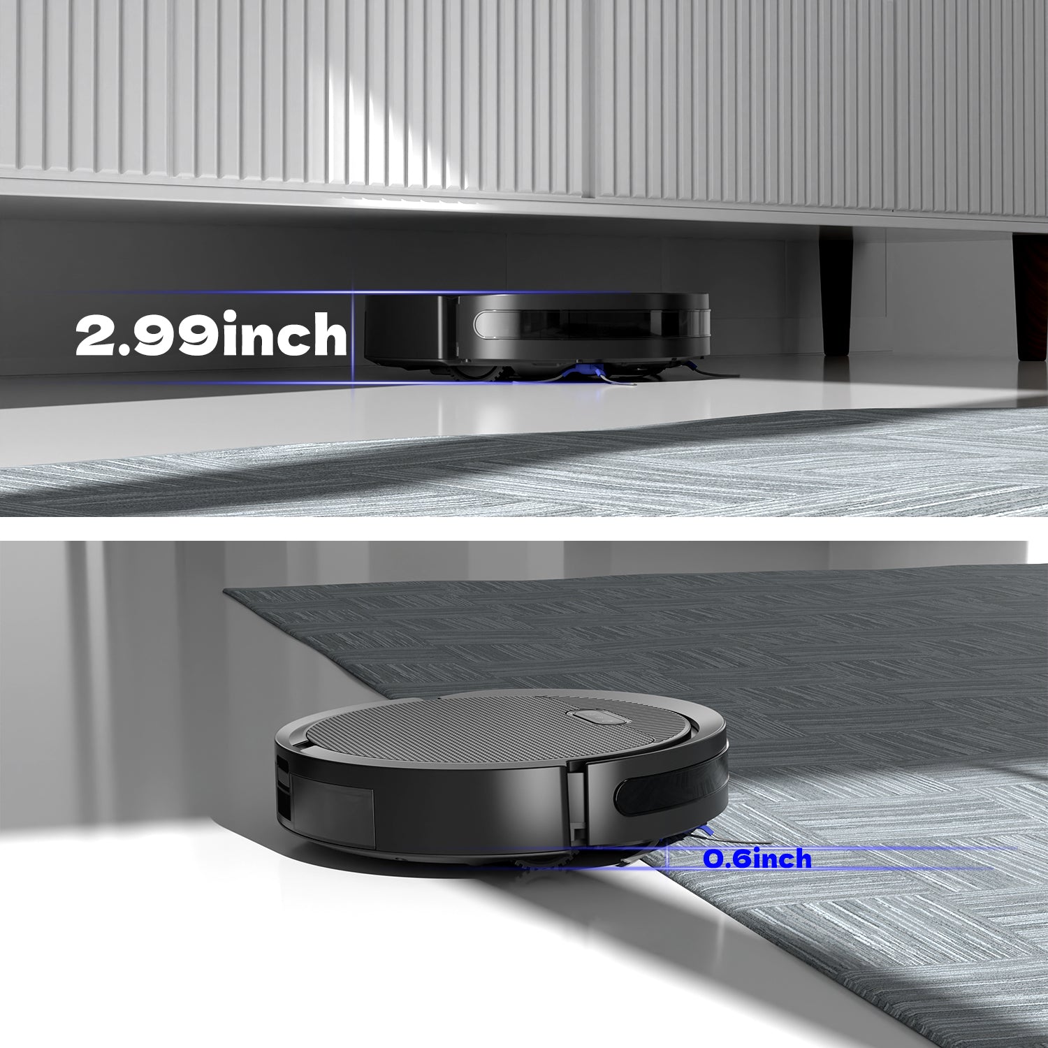 Robot Vacuum And Mop, 3 In 1 Combo Cleaner For Home With Pet Hair And Hard Floor, 5000Pa Suction, 120 Mins Run Time,Self-Charging,Super Thin Body